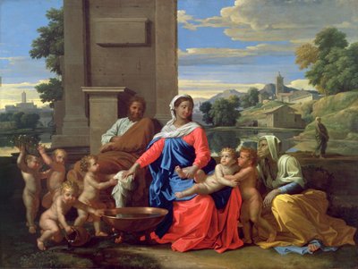 幼児期の洗礼者聖ヨハネと聖エリザベスの聖家族、1650年〜51年 作： Nicolas Poussin